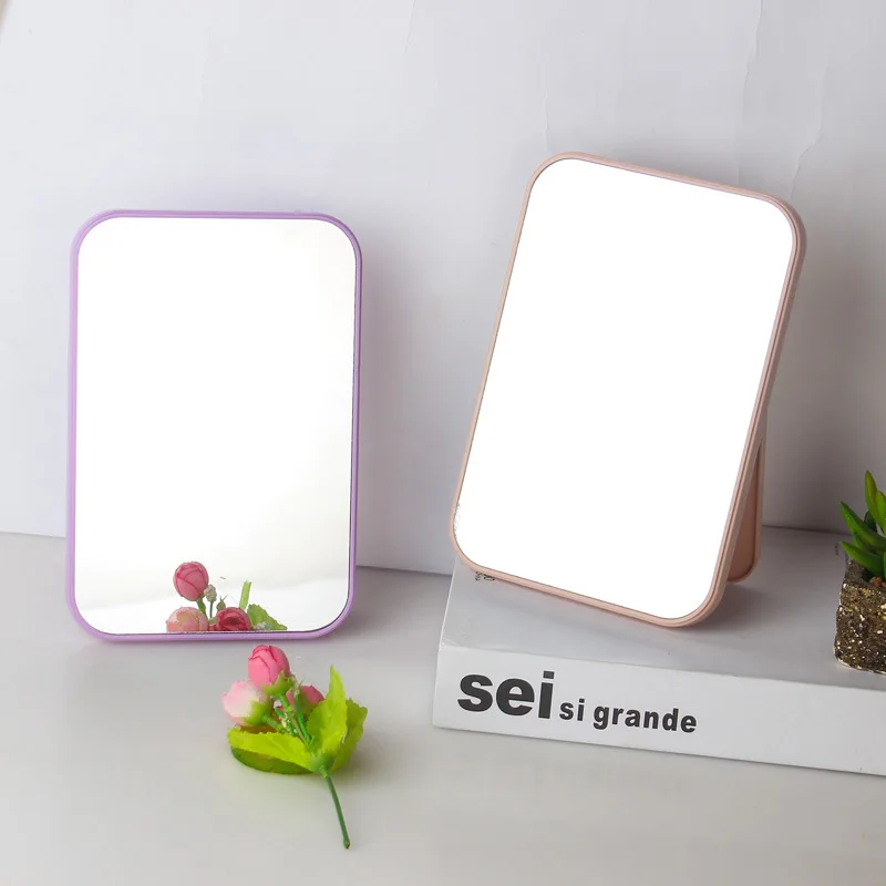 High-definition Single-sided Makeup Mirror Desktop Colorful Dressing Mirror Foldable And Portable Square Pinces Mirror Vertical