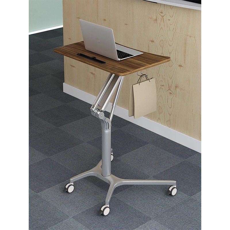 Standing pneumatic automatic lifting table computer office lazy adjustable lecture training desk