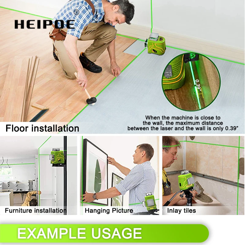 PRO HEIPOE MTM350B   3D 12 Lines 360 Green Beam Self-Leveling Horizon Vertical Laser Levels