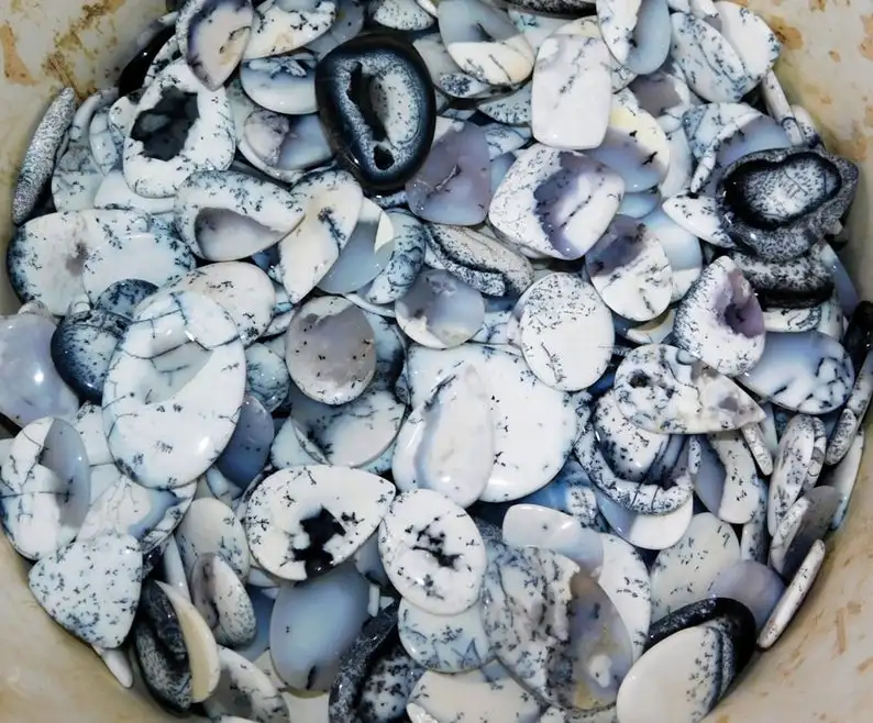 Fine Quality 100% Natural Dendritic Opal Free Size Mix Shape Cabochon Gemstone Best For Handmade Jewelry Customization Bulk OEM