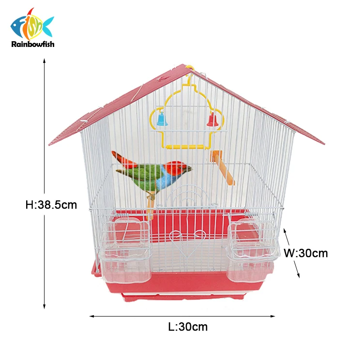 vintage bird cage 30*30*38cm small bird cage portable with handle colorful house shape clear acrylic bird cage