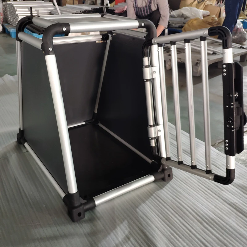 Wholesale new design Strong collapsible pet transport aluminium dog cage dog kennel pet crate factory for car travelling