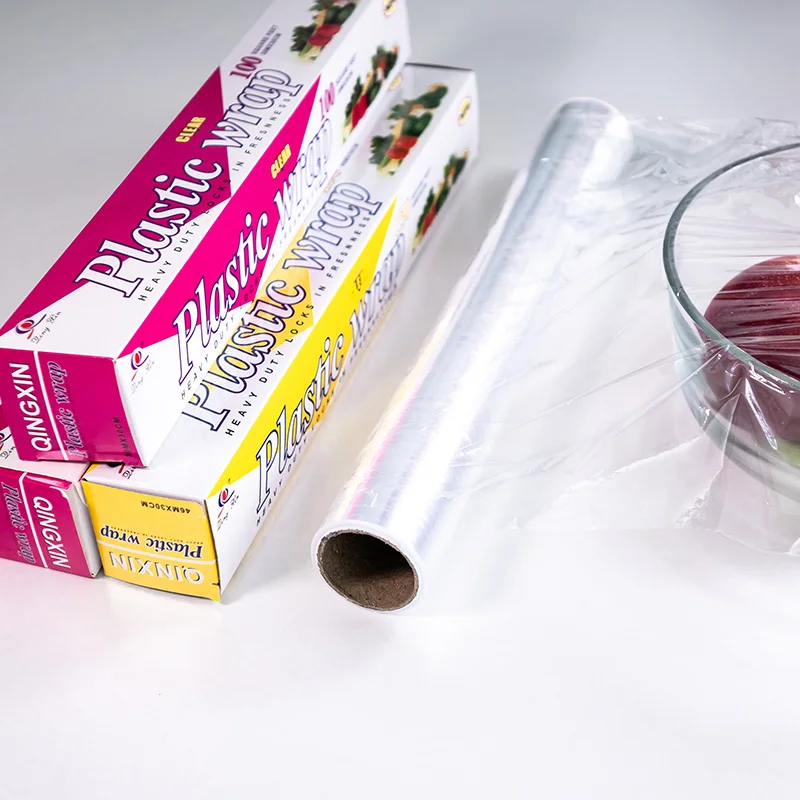 Biodegradable PE Cling Film Food Wrap Comes With Dispenser And Cutter Box