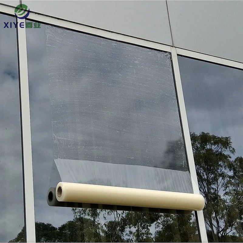 factory price strong toughness self-adhesive pe transparent protective film for window glass