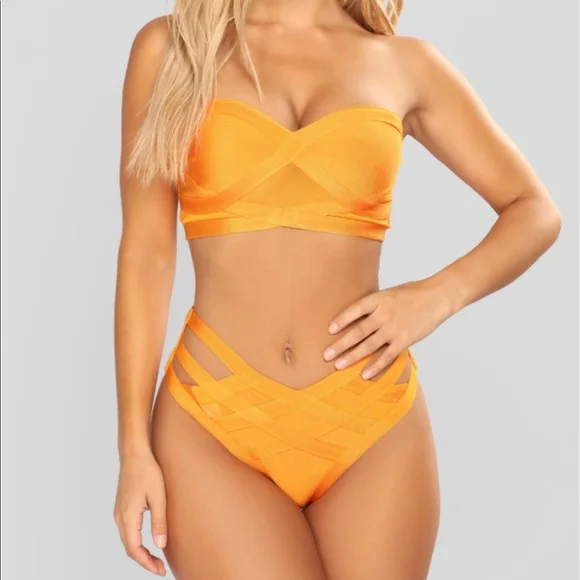 Factory Designer Fashion Sexy Hollow Cut Out Two Piece Swimsuit Set Brazilian Bikini Custom Swimwear For Women