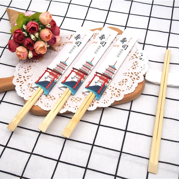 Disposable Paper Wrap Bamboo tensoge Chopstick For Sushi