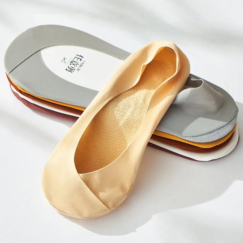 Women Girls Non Slip Invisible Ice Silk Low Cut Liner Socks  Hidden Cool Comfort Breathable Slip-On Boat Sock