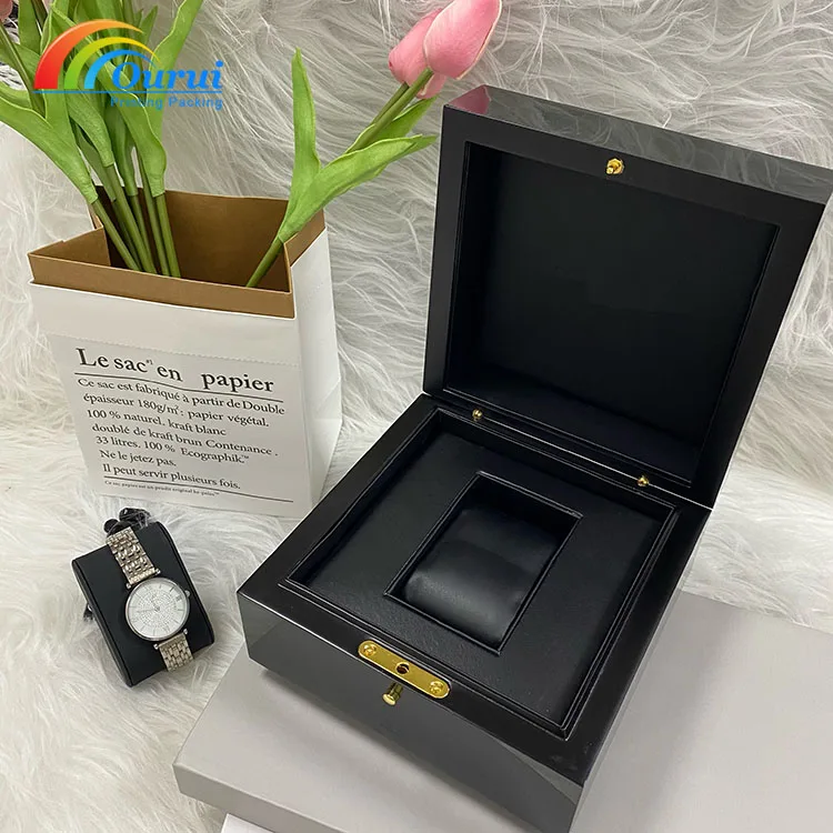 High-end Wooden Single Watch box Luxury Wood Packaging Gift Box Watch Organizer Case for men