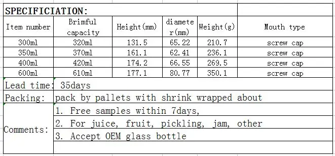 300ml 350ml 400ml food storage containers with lids airtight pickle glass container pyrex glass storage containers with lids