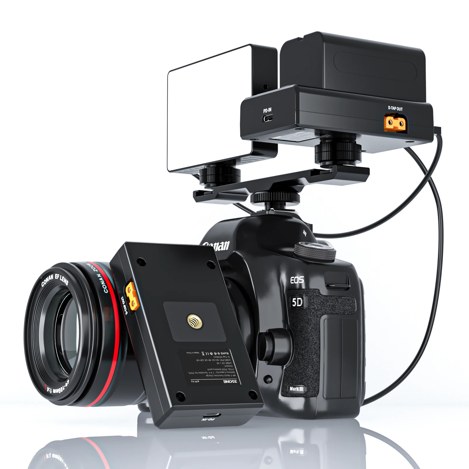 ZGCINE  Multifunctional  NPF battery charger NP-F550/F750/F950 NPF PD Fast Charging plate  DSLR Camera np-f battery Adapter