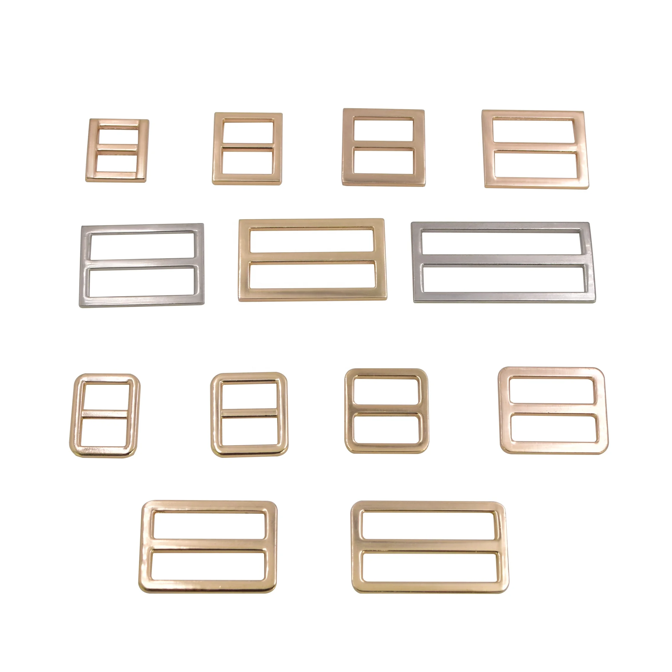 bag metal accessories factory wholesale different type strap metal adjust tri-glide belt buckle