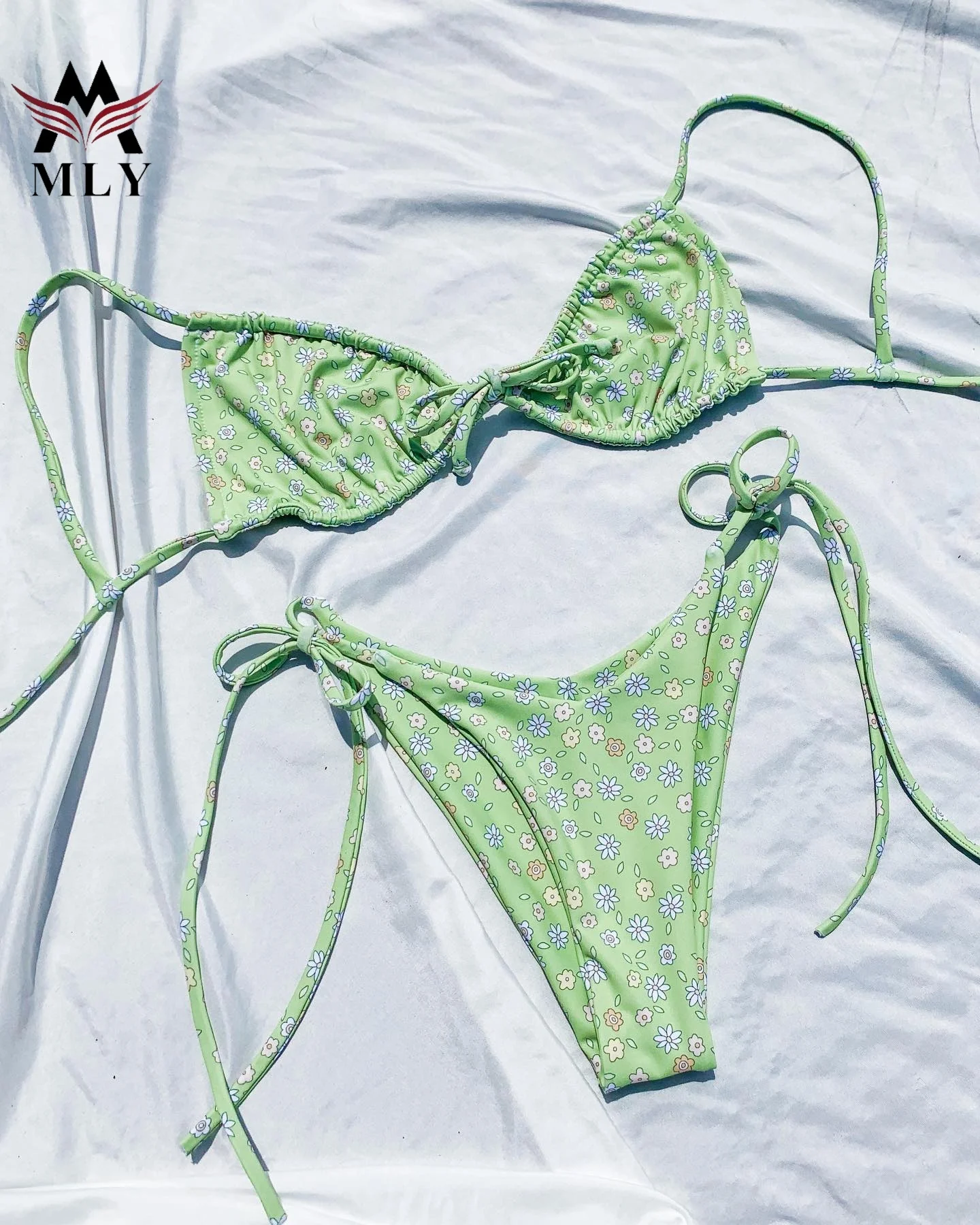 MLY Custom floral printing surfing swimwear bikini fitness women swimwear girls bikini sexy