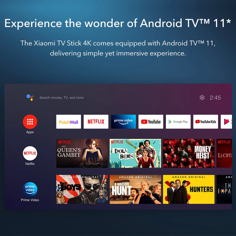 2022 New Xiaomi Global Version Mi TV Stick 4K Google Assistant Built-in Android TV 11 2GB 8GB Quad-core Processor Mi 4K TV Stick