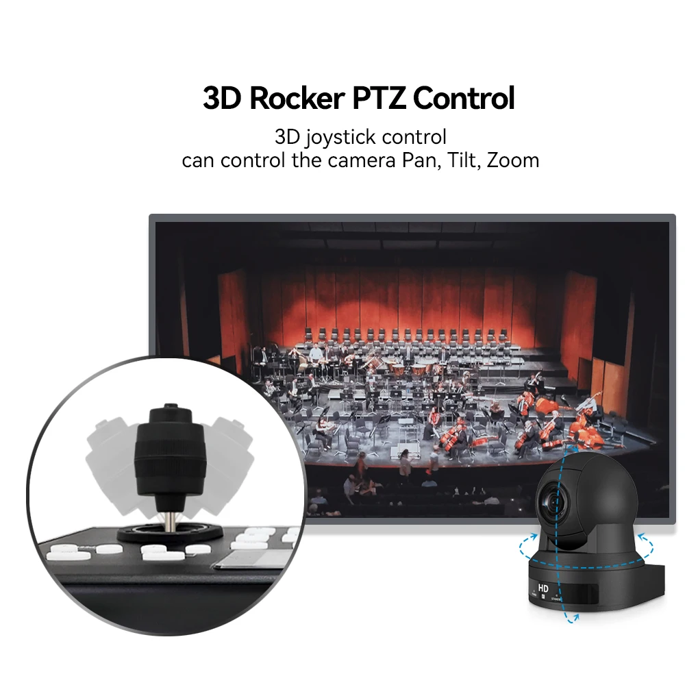 Kato Vision New Arrival PTZ Camera controller 3D Joystick Controller RS232 RS485 POE for Video Conference System