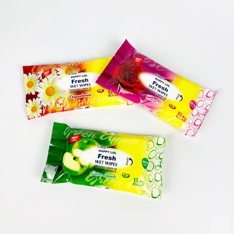 Personal Daily Cleaning Care Fresh Wipes Fragrance Custom Water Wipes 15 PCS