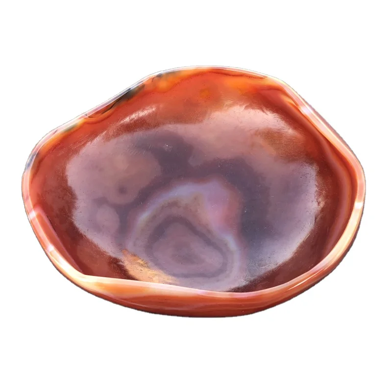 
Wholesale High Quality Gem Stone Crystal Bowl Valuable Irregular Shape Red Agate Bowl 