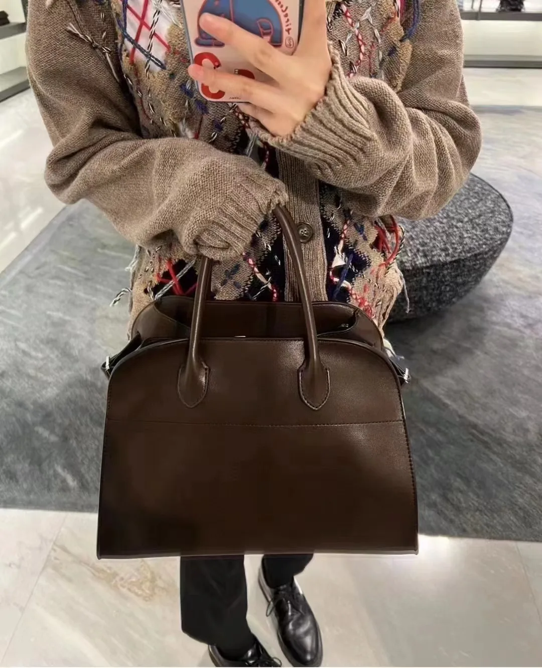 Large capacity leather texture retro handbags tote bags for women ODM/OEM cow leather bag for women