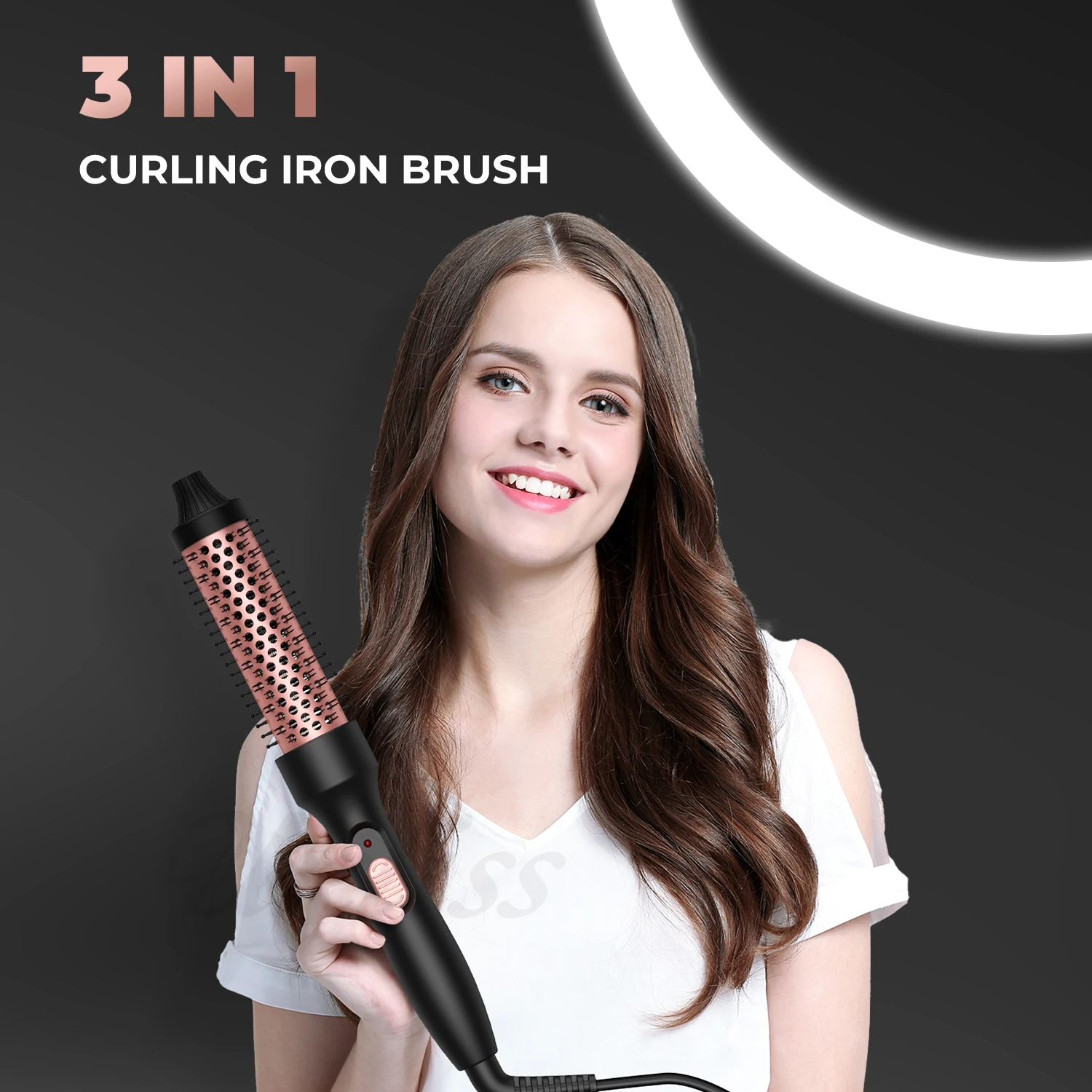 32mm dual PTC fever comb 3 in 1 curling iron roller comb Women fashion inner buckle