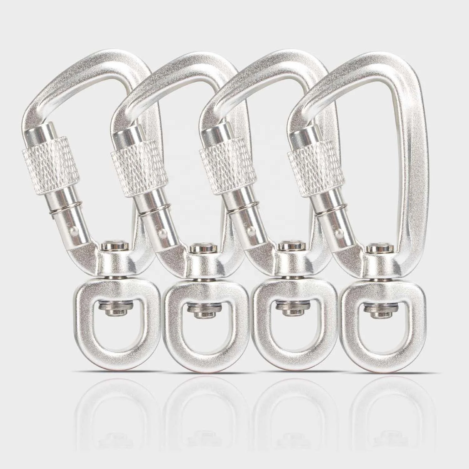 Custom Aluminum 4KN Screw Gate Locking Rotating Swivel Carabiner for Dog Leash Mini Dog Hook