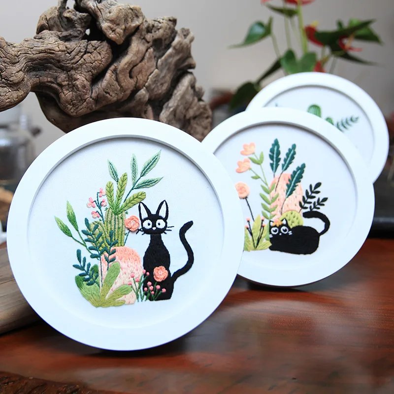 Cat Designs Embroidery Kits full set Embroidery Skills, Beginner to Advanced Embroidery Cross Stitch Kit