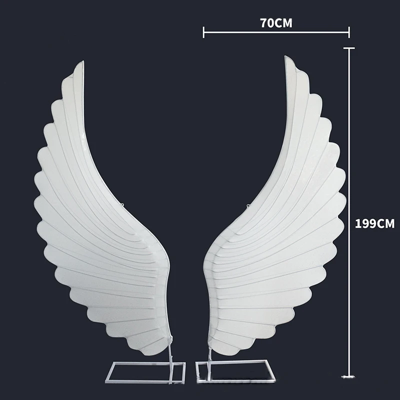 Iron Luminous Angel Wings Wedding Anniversary Street Light Mall Wedding Hall Background Venue Decoration Props Decoration