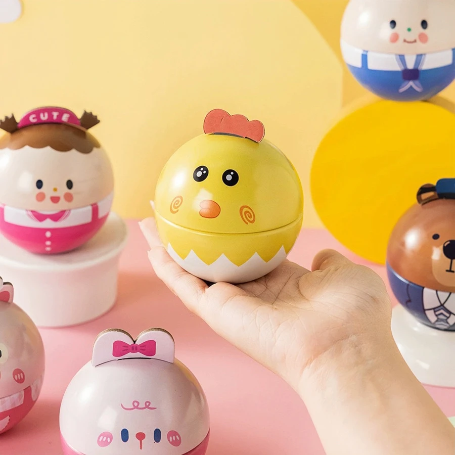 Lovely Small Empty Ball Shape Tin Cartoon Pattern Candy Chocolate Storage Metal Box