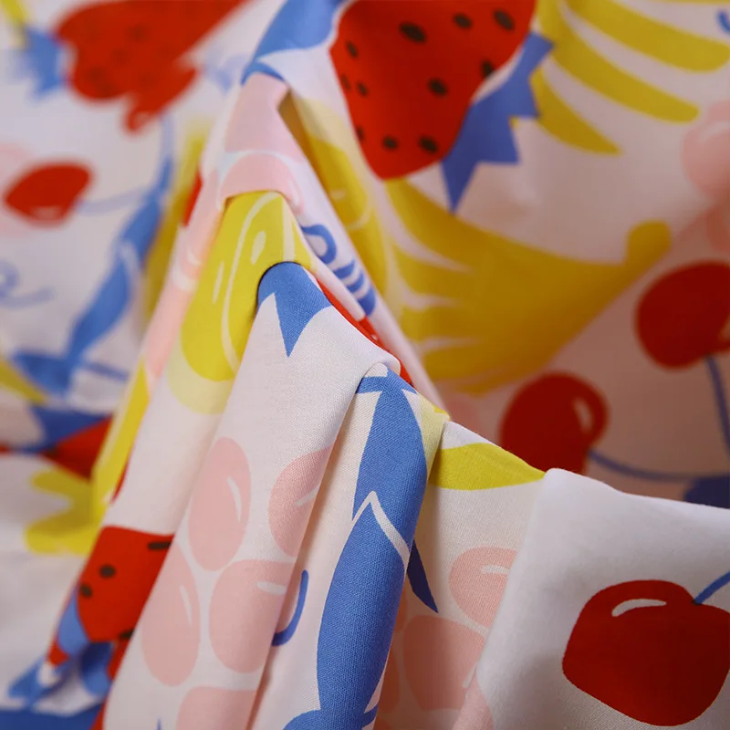 wholesale 100% cotton for baby floral cartoon banana cherry orange printed cotton fabric