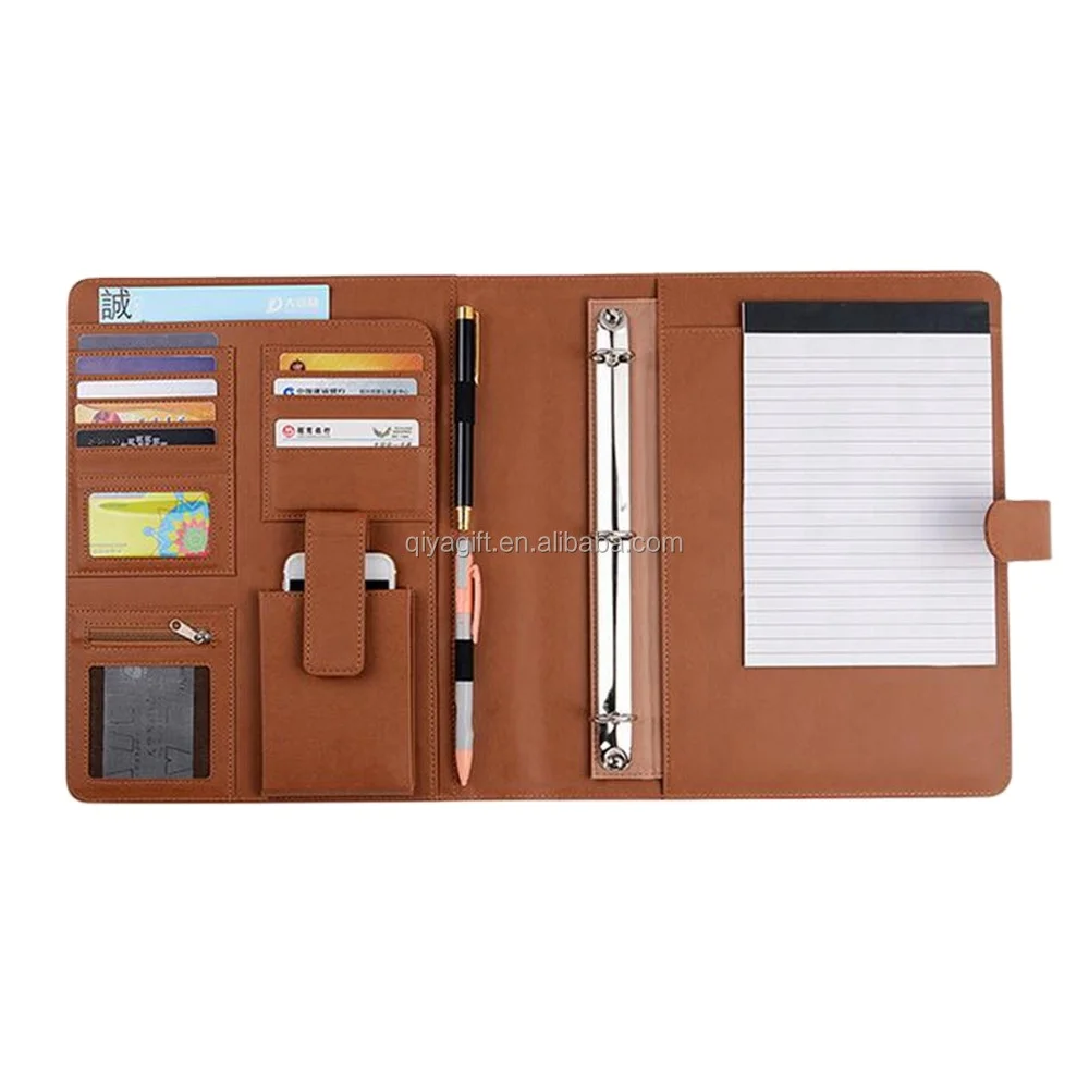 2017 New designed multifunctional A4 PU leather portfolios folders