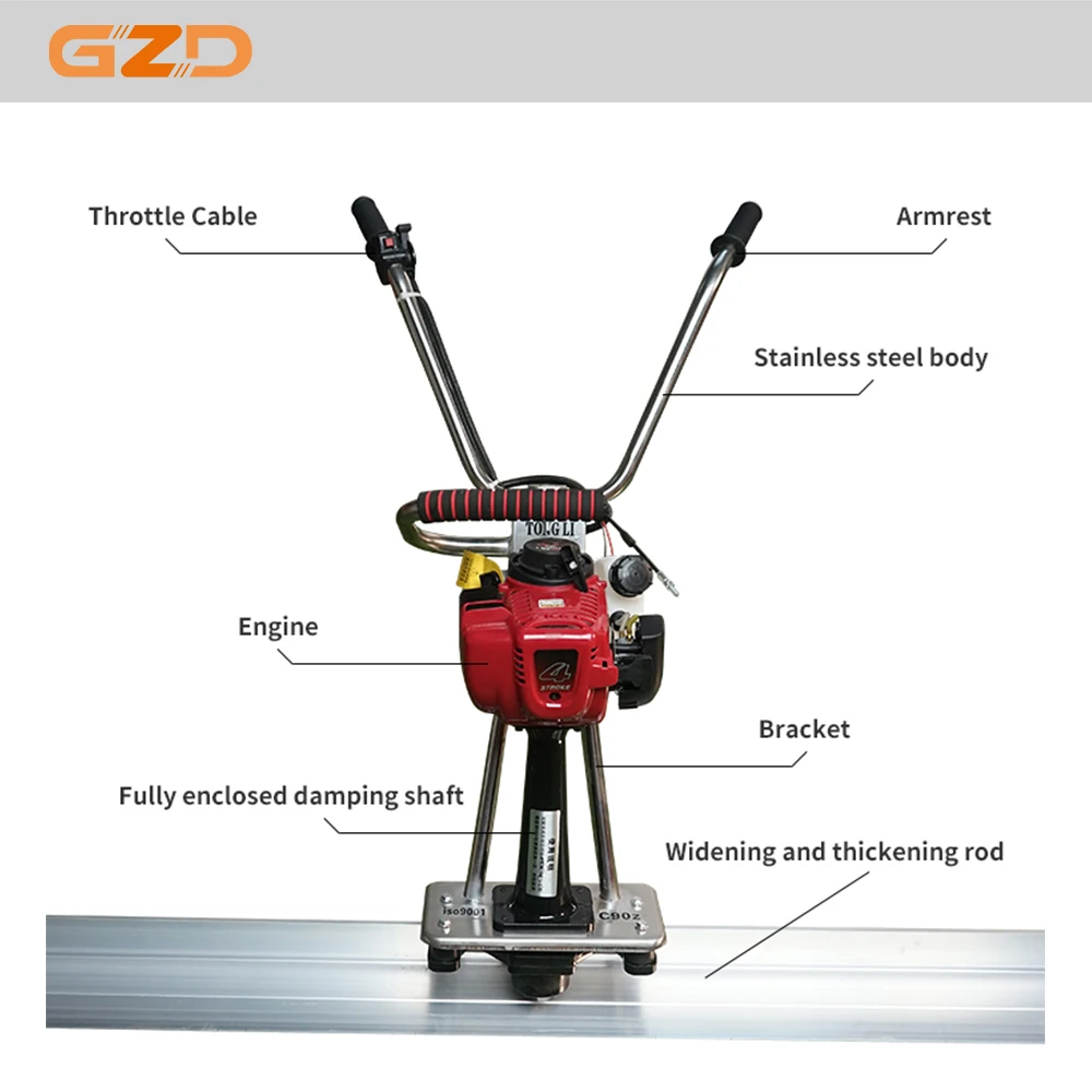 Construction Machinery Leveling Concrete High Precision Manual Hand Push Vibrating Concrete Screed