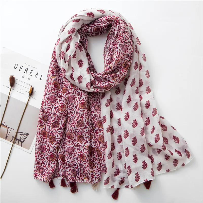 cotton linen scarves shawls women hijab muslim scarf