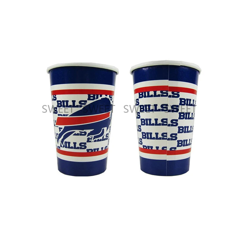 Custom High Quality 16oz Atlanta Falcons printed Disposable Paper Cups Double Wallpaper Mug