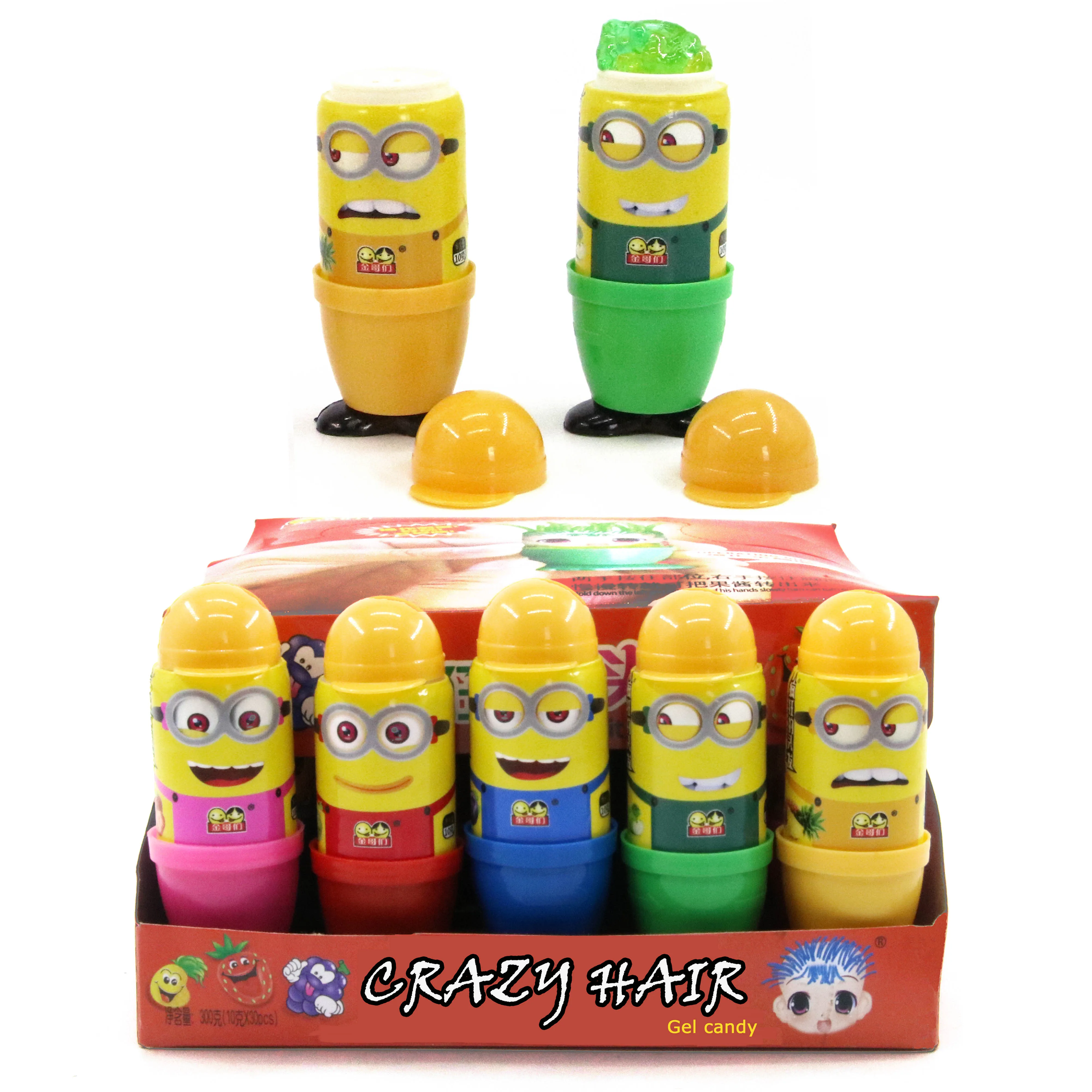
10 g Crazy Hair Liquid Candy Rotatable Gel Cartoon Funny Candy Sour Sweet 
