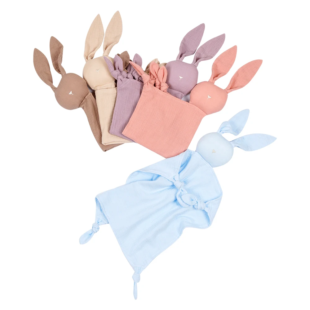 Kangobaby Available Security Muslin Solid Color  Comfort Toy Cotton Soothing Toy 28*28cm for Baby Girls& Baby Boys