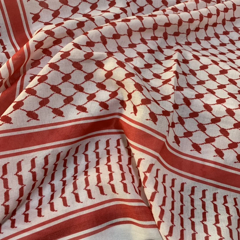 Red Green New Unisex Palestinian Kufiya Flag Scarves 53inch Square Arafat Hatta 100% Cotton Shemagh Keffiyeh Arab Scarf
