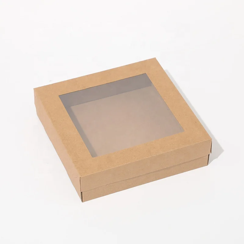 High Quality 12x12 Paper Mini Bento Snack Cake Boxes Packaging With Window