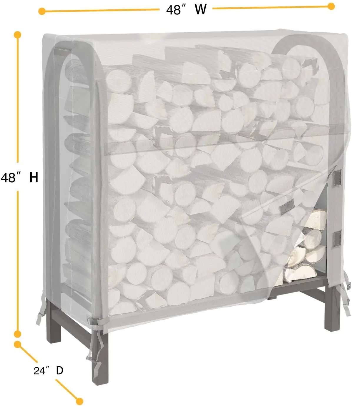 Heavy Duty Waterproof Log Rack Cover for Outdoor Wood Holder, Rip-Resistant and Snow-Resistant
