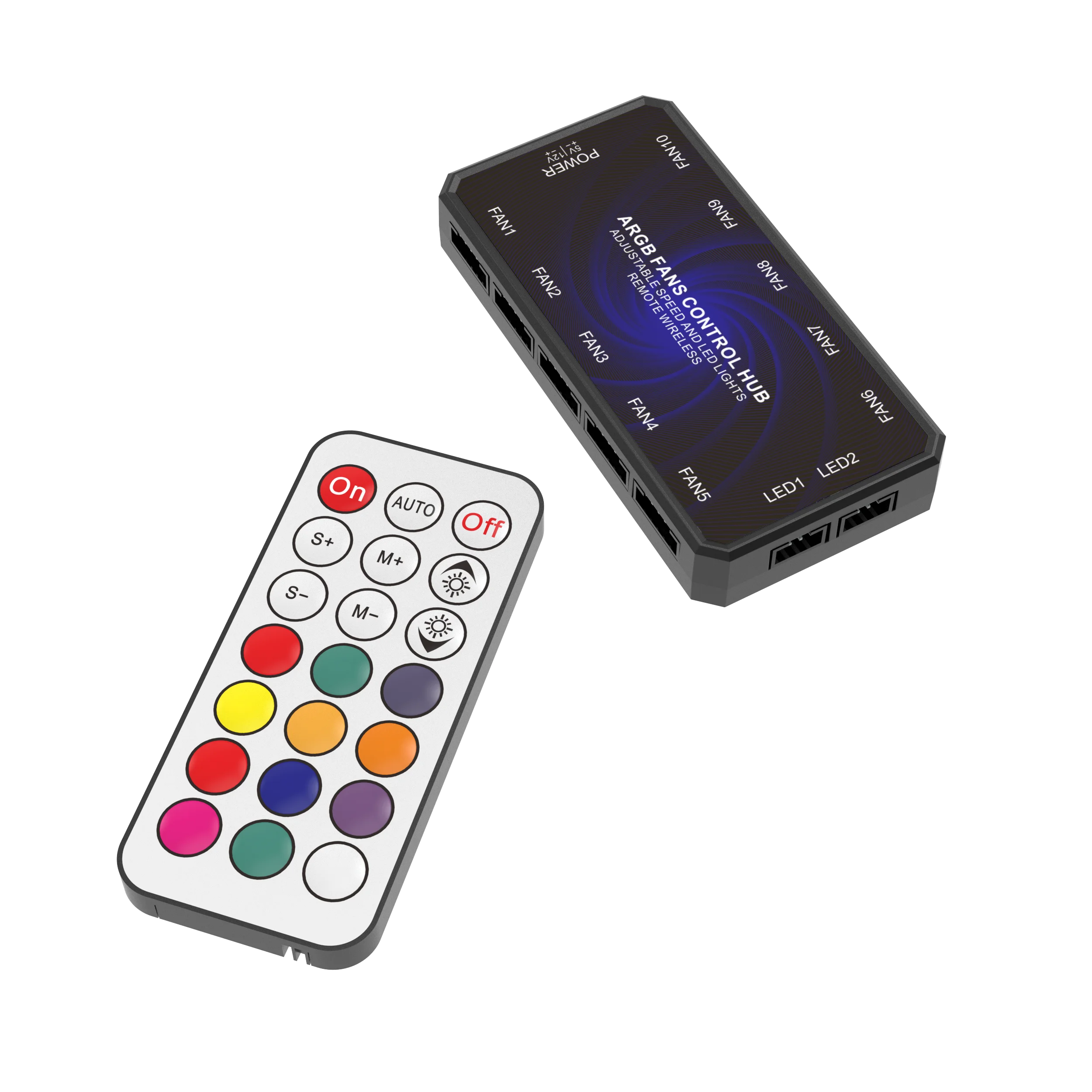 6PIN RGB Fan Controller+RF Wireless Remote Control computer fan With RF Remote Control ARGB Lighting