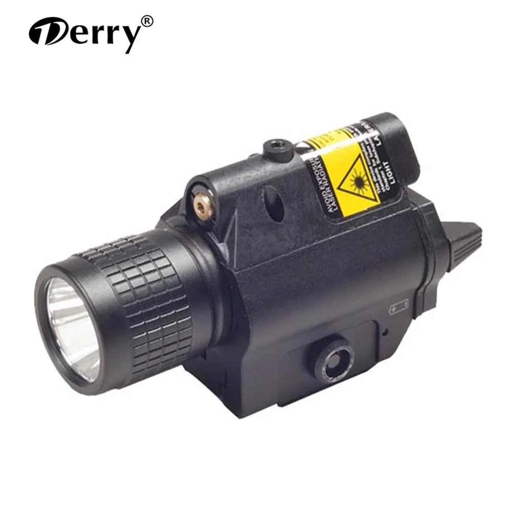 Derry Optic Gun Laser Sight Weapon Pistol Flashlight 200 Lumens with Green Laser Sight Combo