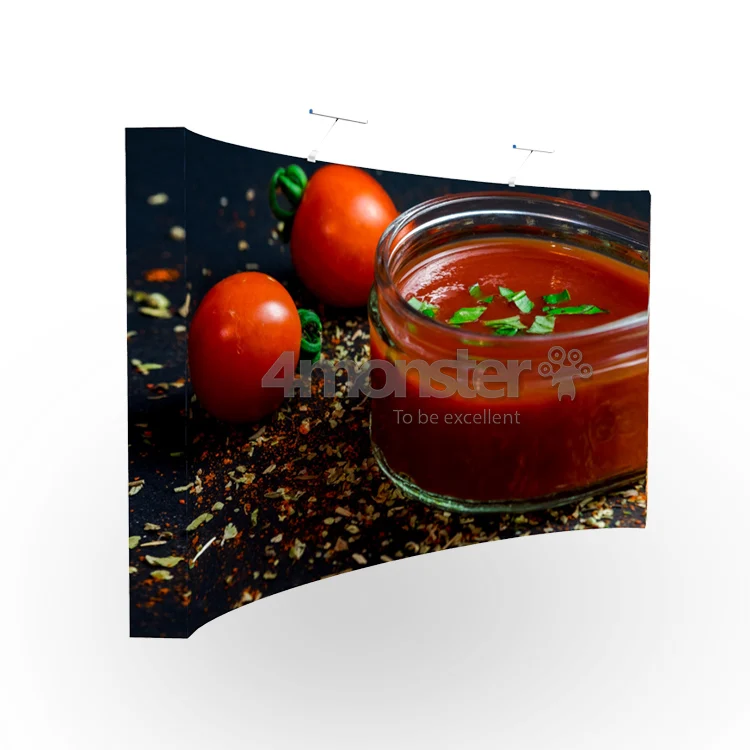 Hot Sale High-end aluminum trade show stand 10 ft curved pop up display