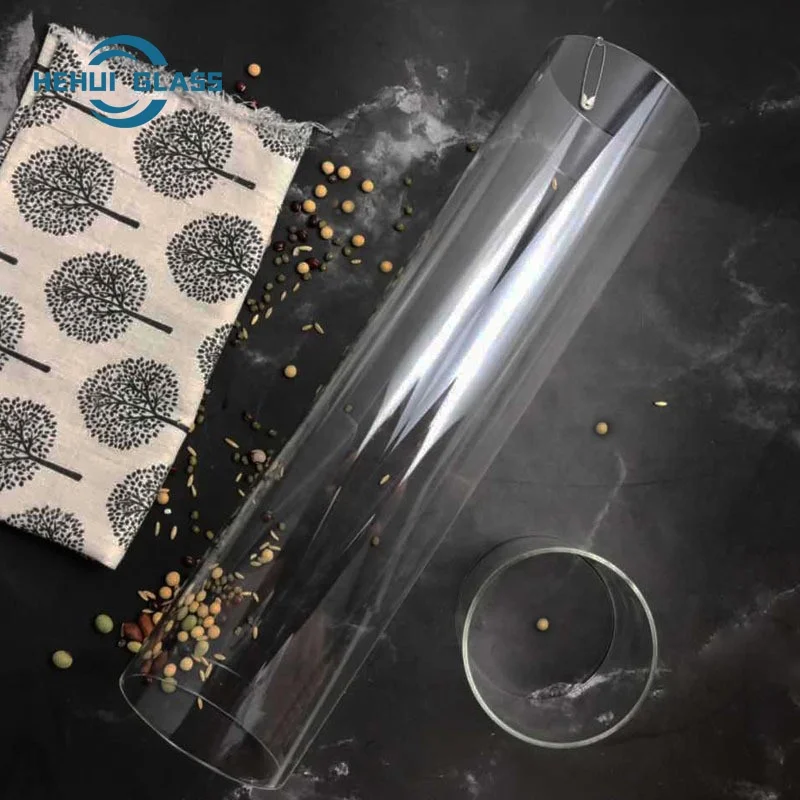 Glass Candle holder Tube Shade Multiple Size Open Flame Candle Chimney Tube Cover Bottomless Cylinder