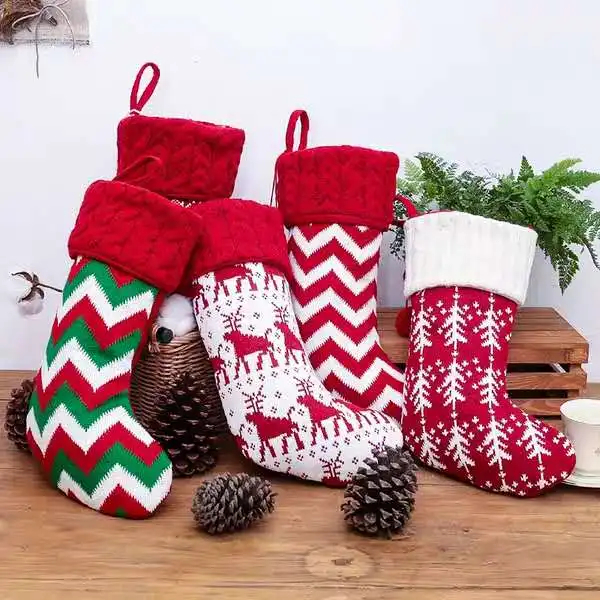 Merry Christmas Tree Decorations Santa Stocking Christmas Ornaments Gift Bag