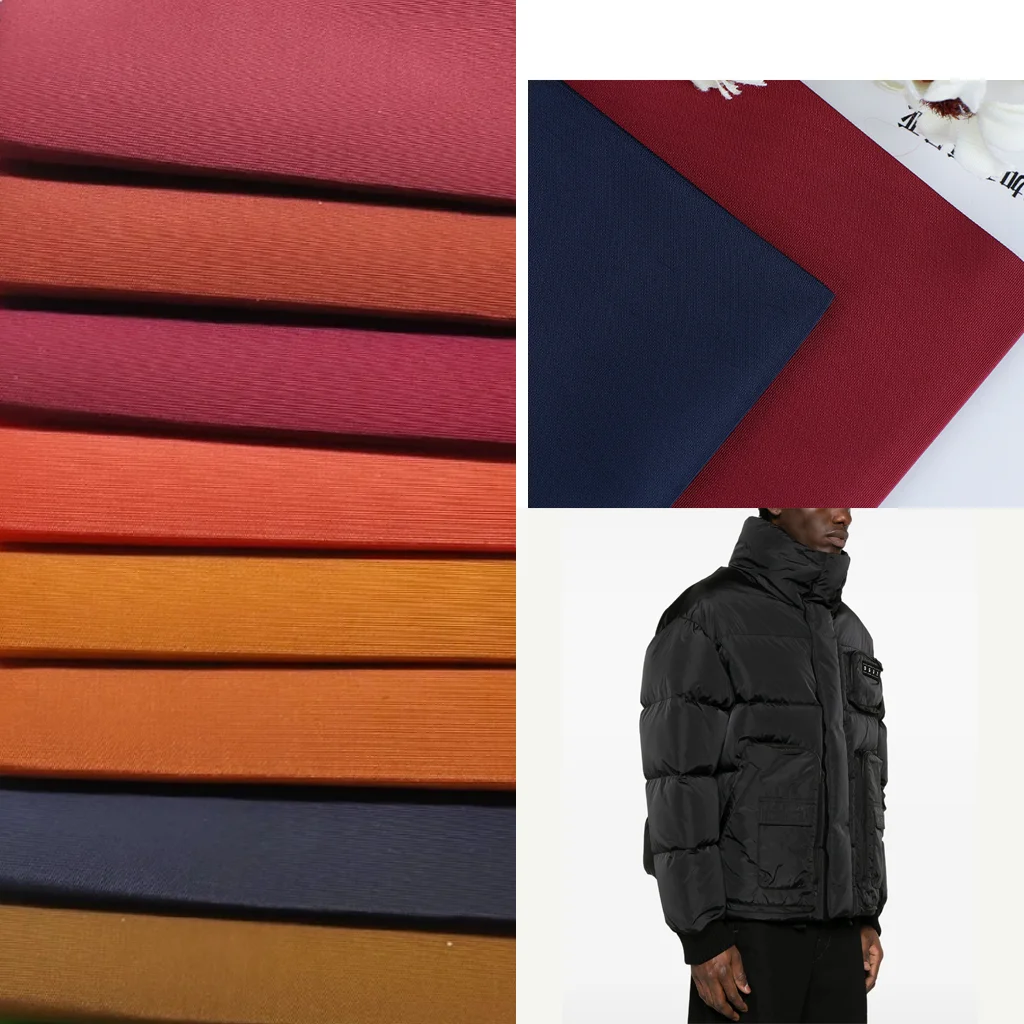 in stock 75D PU coating polyester plain taffeta water repellent waterproof woven Imitation Memory bag Fabric for coat jacket