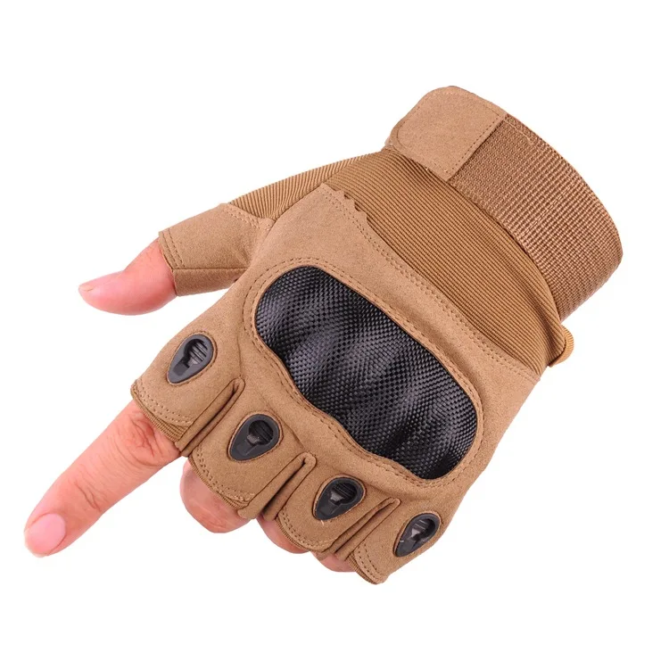 
Tactical Half Finger Gloves Cycling Sports Fitness Mountaineering Training Non-slip Wear-resistant Hard Shell Knife-cut Gloves 