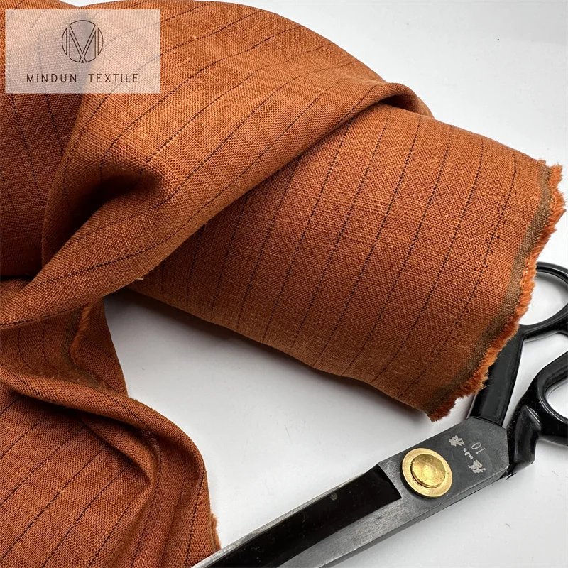 Mindun Wholesale New 170g Solid Color Linen Rayon Fabric Crepe Washed Linen Mixed Fabric