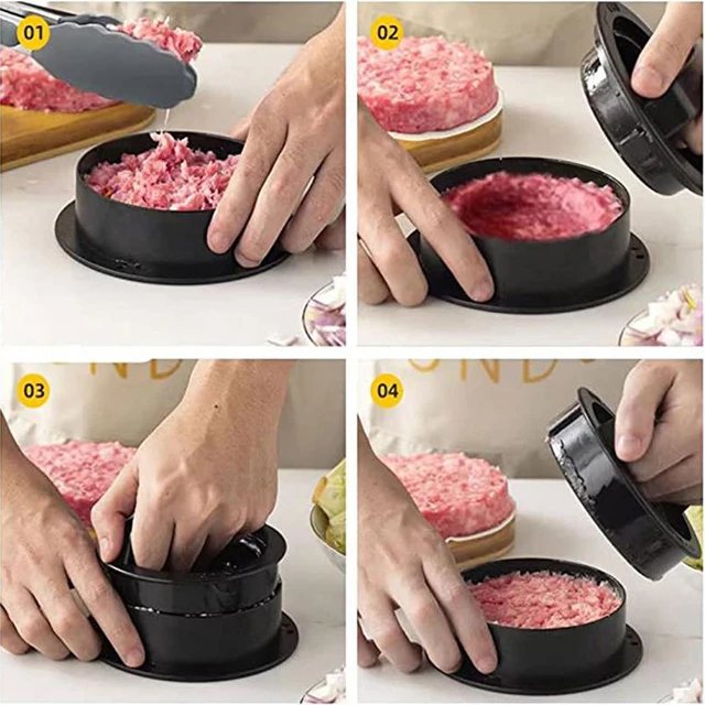 New round Manual Beef Patty Burger Grinder Hamburg Pressure Tool for DIY Baking Poultry Meat & Tools