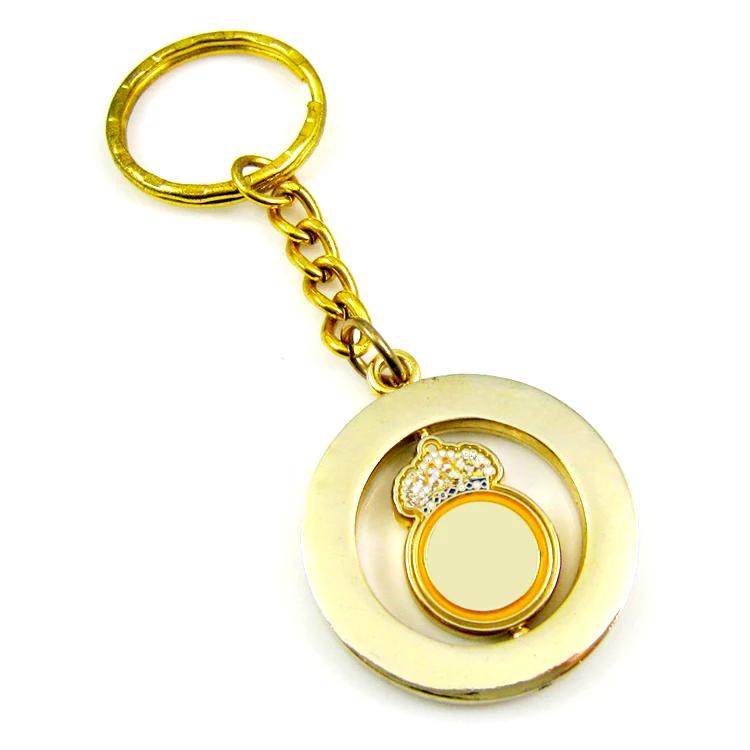 New Design Custom Promotional Advertising Keychains 2024 Round Custom Enamel Poker Chip Keychain