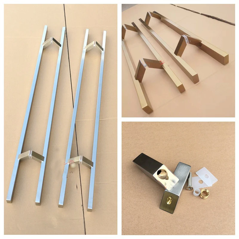 Stainless Steel Hardware Sliding Pull H Type Handles Interior Shower Bathroom Glass Door Handle