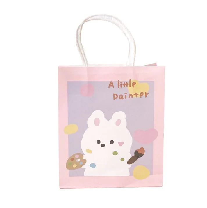 
Custom logo cute tote bag milk tea takeaway packaging gift carton decorative tote bag 