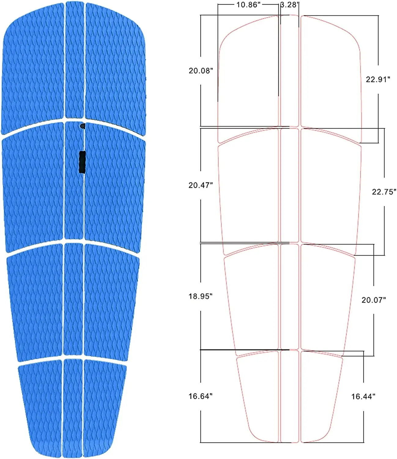 Surf SUP Deck Traction Pad Premium EVA with Tail Kicker 3M Adhesive for Paddleboard Longboard Surfboard