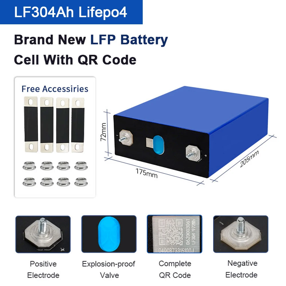 UBPPOWER New Eu Stock Free Tax 48v 12v Catl Grade A lithium iron Phosphate 280Ah 310Ah li-ion 3.2v 320ah Lifepo4 Battery Cells